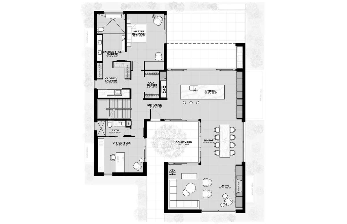 MY MODERN HOME PLAN - 23 - MAIN FLOOR PLAN (OPTION 1)