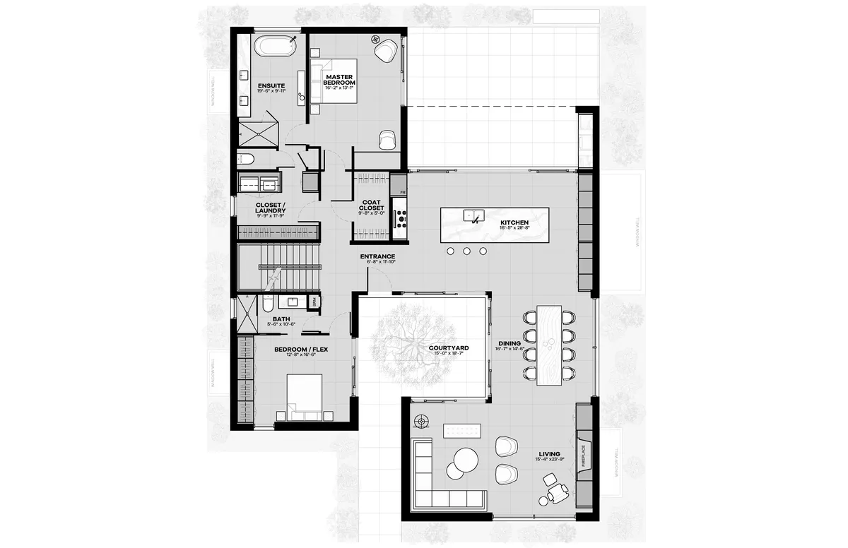 MY MODERN HOME PLAN - 23 - MAIN FLOOR PLAN (OPTION 2)