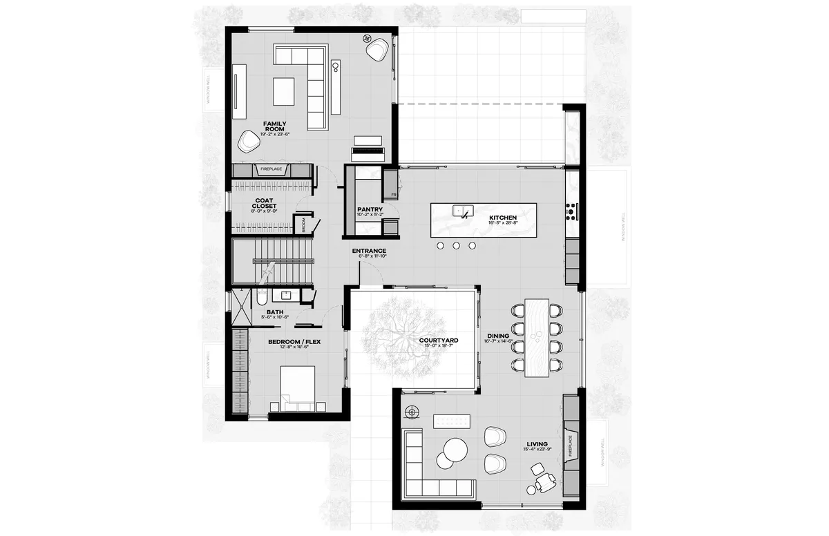 MY MODERN HOME PLAN - 23 - MAIN FLOOR PLAN (OPTION 3)